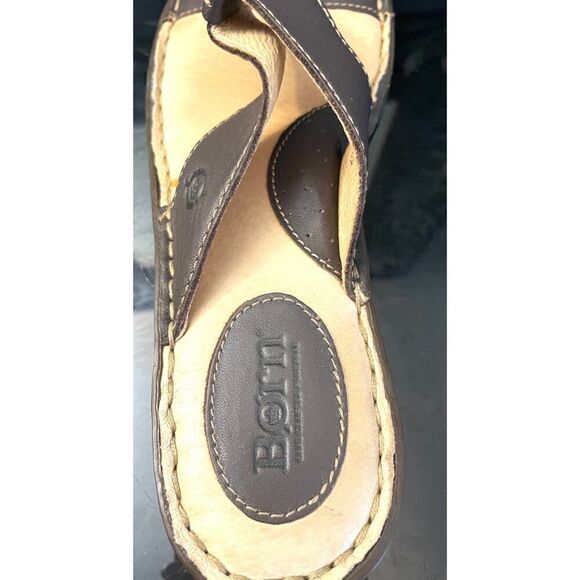 BORN Thong Brown Leather Women’s Sandals Shoes 8 Medium - Picture 4 of 12